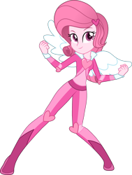 Size: 1828x2419 | Tagged: safe, artist:machakar52, artist:muhammad yunus, oc, oc only, oc:annisa trihapsari, human, equestria girls, g4, angelic wings, base used, code lyoko, female, fist, hair accessory, heart, hero, medibang paint, simple background, solo, transparent background, wings