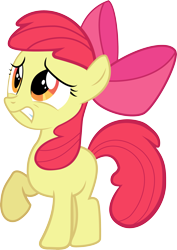 Size: 2397x3382 | Tagged: safe, artist:yellowdash1998v2, apple bloom, earth pony, pony, g4, apple bloom's bow, bow, female, filly, foal, hair bow, high res, simple background, solo, transparent background, vector, worried