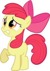 Size: 2397x3382 | Tagged: safe, artist:yellowdash1998v2, apple bloom, earth pony, pony, g4, twilight time, apple bloom's bow, blank flank, bow, female, filly, foal, hair bow, high res, simple background, solo, transparent background, vector, worried