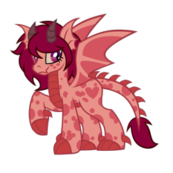 Size: 2045x2045 | Tagged: safe, artist:k0br4, oc, oc only, oc:flare blaze, dracony, dragon, hybrid, pony, claws, dracony oc, female, high res, horns, hybrid oc, looking at you, ponysona, simple background, solo, transparent background, wings