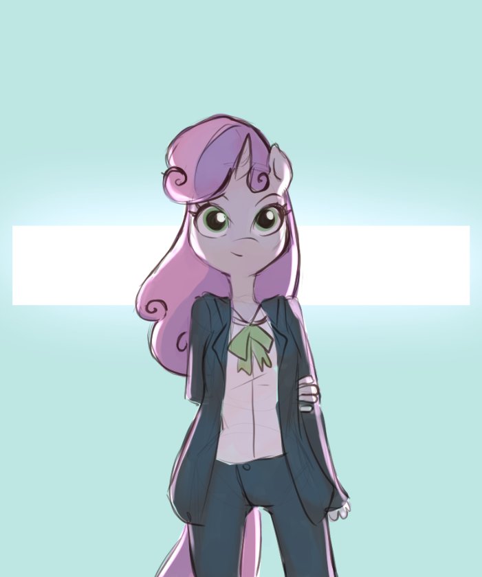 Safe Artist Haku Nichiya Sweetie Belle Unicorn Anthro