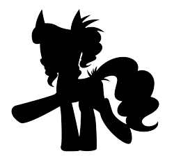 Size: 2200x2000 | Tagged: safe, artist:terton, derpibooru exclusive, oc, oc only, oc:vantablack, earth pony, pony, 2023 community collab, derpibooru community collaboration, black, black and white, earth pony oc, female, grayscale, high res, mare, monochrome, raised hoof, silhouette, simple background, solo, transparent background