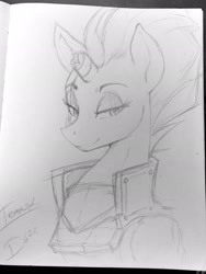 Size: 1536x2048 | Tagged: safe, artist:thelunarmoon, tempest shadow, pony, g4, sketch, solo, traditional art