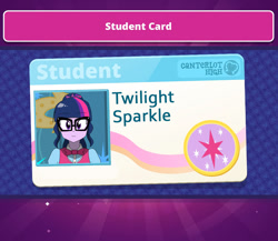 Size: 1124x976 | Tagged: safe, artist:altynp, part of a set, sci-twi, twilight sparkle, human, equestria girls, g4, female, glasses, id card, smiling