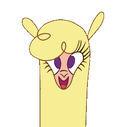 Size: 720x720 | Tagged: safe, artist:kysvil_xoxo, paprika (tfh), alpaca, them's fightin' herds, animated, blinking, community related, cute, female, headbob, paprikadorable, simple background, smiling, solo, transparent background