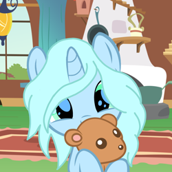 Size: 4096x4096 | Tagged: safe, artist:foxyfell1337, oc, oc:ice diamond, pony, unicorn, g4, base used, cute, female, horn, mare, plushie, solo, teddy bear, unicorn oc