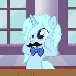 Size: 4096x4096 | Tagged: safe, artist:foxyfell1337, oc, oc:ice diamond, pony, unicorn, g4, base used, fake moustache, female, horn, mare, solo, unicorn oc