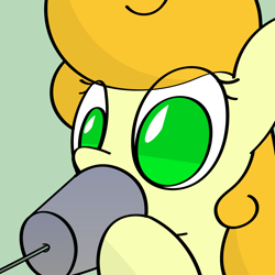Size: 960x960 | Tagged: safe, artist:greenhoof, carrot top, golden harvest, earth pony, pony, g4, cup, cup phone, female, mare, no pupils, simple background, vector