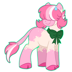 Size: 1743x1722 | Tagged: safe, artist:queertrixie, oc, oc only, oc:molasses melody, cow, cow pony, bowtie, covered eyes, female, hooves, horns, mare, outline, simple background, solo, transparent background