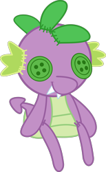 Size: 5000x8141 | Tagged: safe, artist:wissle, spike, dragon, g4, hearthbreakers, absurd resolution, button, doll, hearth's warming doll, male, no pony, object, plushie, simple background, sitting, solo, spike plushie, toy, transparent background, vector