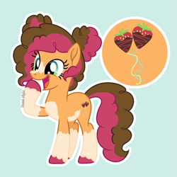 Size: 1465x1464 | Tagged: safe, artist:pastelnightyt, oc, oc only, oc:strawberry chocolate, earth pony, pony, base used, earth pony oc, female, mare, offspring, parent:cheese sandwich, parent:pinkie pie, parents:cheesepie, solo, unshorn fetlocks