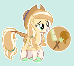 Size: 2126x1890 | Tagged: safe, artist:pastelnightyt, oc, oc only, oc:caramel pear, earth pony, pony, base used, cowboy hat, earth pony oc, female, hat, mare, offspring, parent:applejack, parent:flim, parents:flimjack, solo, unshorn fetlocks