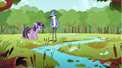Size: 938x524 | Tagged: safe, artist:broxome, edit, vector edit, twilight sparkle, alicorn, bird, blue jay, pony, anthro, g4, blushing, crossover, crossover shipping, deviantart, female, male, mare, mordecai, mordetwi, regular show, shipping, straight, twilight sparkle (alicorn), vector
