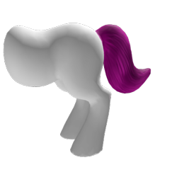 Size: 420x420 | Tagged: safe, artist:headpets, pony, 3d, blank flank, half body, pink tail, roblox, simple background, solo, tail, transparent background, white body