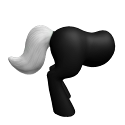 Size: 420x420 | Tagged: safe, artist:headpets, pony, 3d, blank flank, half body, roblox, simple background, solo, tail, transparent background, white tail