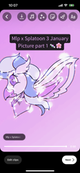 Size: 1170x2532 | Tagged: safe, artist:enperry88, silverstream, classical hippogriff, hippogriff, series:mlp x splatoon 3, g4, bust, clothes, collaboration, crossover, cute, cute smile, jewelry, necklace, pink background, shirt, simple background, smiling, spread wings, wings