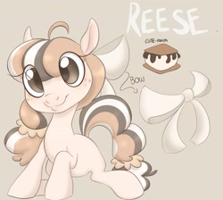 Size: 3500x3133 | Tagged: safe, artist:mushy, oc, oc:reese, earth pony, pony, bow, brown eyes, earth pony oc, female, filly, foal, hair bow, high res, innocent, ponysona