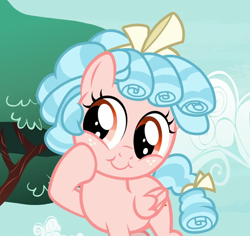 Size: 1142x1080 | Tagged: safe, screencap, cozy glow, pegasus, pony, g4, marks for effort, season 8, cozybetes, cropped, cute, daaaaaaaaaaaw, female, filly, foal, folded wings, happy, hoof on cheek, pure concentrated unfiltered evil of the utmost potency, pure unfiltered evil, smiling, solo, wings