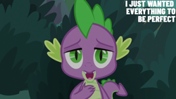 Size: 4400x2475 | Tagged: safe, edit, edited screencap, editor:quoterific, screencap, spike, dragon, g4, the big mac question, bush, solo, winged spike, wings