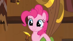 Size: 1920x1080 | Tagged: safe, screencap, pinkie pie, earth pony, pony, g4, yakity-sax, adorable face, cute, daaaaaaaaaaaw, diapinkes, discovery family logo, female, logo, mare, smiling, solo, yovidaphone