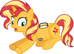 Size: 1407x1024 | Tagged: safe, artist:dupontsimon, sunset shimmer, inflatable pony, pony, unicorn, fanfic:magic show of friendship, equestria girls, g4, female, horn, inanimate tf, inflatable, simple background, solo, transformation, transparent background, vector