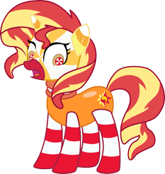 Size: 1261x1329 | Tagged: safe, artist:dupontsimon, sunset shimmer, candy pony, food pony, original species, pony, unicorn, fanfic:magic show of friendship, g4, candy, female, food, horn, inanimate tf, mare, simple background, solo, transformation, transparent background, vector