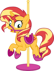 Size: 1261x1677 | Tagged: safe, artist:dupontsimon, sunset shimmer, fanfic:magic show of friendship, equestria girls, g4, carousel, inanimate tf, simple background, solo, transformation, transparent background, vector