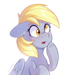 Size: 1144x1229 | Tagged: safe, artist:skysorbett, derpy hooves, pegasus, pony, g4, background pony, female, floppy ears, mare, simple background, solo, white background