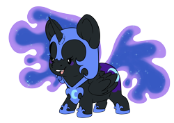 Size: 7016x4961 | Tagged: safe, artist:cutepencilcase, nightmare moon, alicorn, pony, g4, chibi, simple background, solo, transparent background