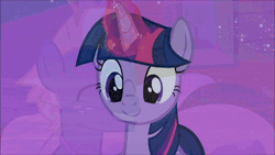 Size: 600x338 | Tagged: safe, screencap, star tracker, twilight sparkle, alicorn, earth pony, pony, g4, once upon a zeppelin, season 7, animated, colt, female, foal, food, gif, glowing, glowing horn, horn, ice cream, magic, magic aura, male, mare, teenager, telekinesis, twilight sparkle (alicorn), unnamed character, unnamed pony
