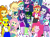 Size: 1024x754 | Tagged: safe, artist:ajosterio, adagio dazzle, applejack, aria blaze, fluttershy, juniper montage, pinkie pie, rainbow dash, rarity, sci-twi, sonata dusk, spike, starlight glimmer, sunset shimmer, twilight sparkle, oc, dog, human, equestria girls, g4, humane five, humane seven, humane six, simple background, spike the dog, the dazzlings, transparent background, twolight