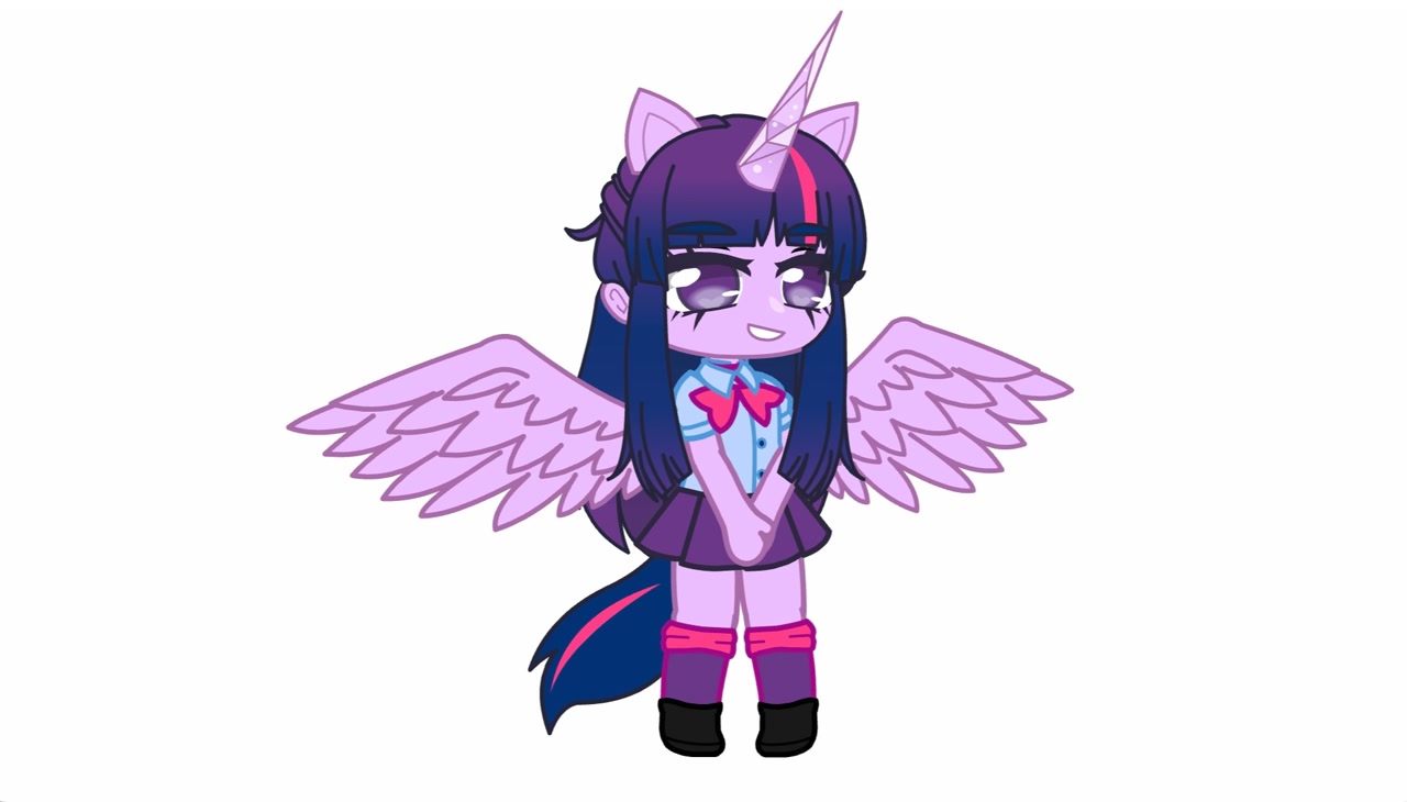 Blue-haired human girl with alicorn - wide 11