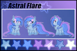 Size: 1280x854 | Tagged: safe, artist:crystal-tranquility, oc, oc:astral flare, bat pony, pony, female, filly, foal, reference sheet, solo