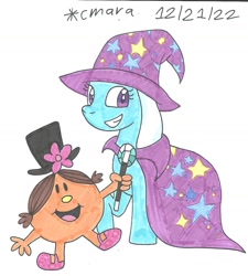 Size: 1026x1141 | Tagged: safe, artist:cmara, trixie, pony, unicorn, g4, grin, little miss magic, mr. men, smiling, traditional art