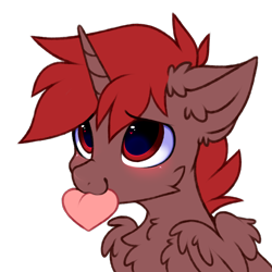 Size: 3000x3000 | Tagged: safe, artist:pesty_skillengton, oc, oc only, oc:hardy, alicorn, pony, alicorn oc, bust, cheek fluff, chest fluff, ear fluff, fluffy, heart, heart eyes, heart pillow, high res, horn, male, male alicorn, male alicorn oc, pillow, portrait, simple background, solo, stallion, transparent background, wing fluff, wingding eyes, wings