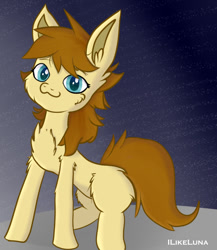 Size: 652x751 | Tagged: safe, artist:ilikeluna, oc, oc only, earth pony, pony, :3, cheek fluff, chest fluff, fluffy, solo