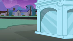 Size: 3072x1727 | Tagged: safe, screencap, equestria girls, g4, my little pony equestria girls, house, lamppost, night, no pony, statue