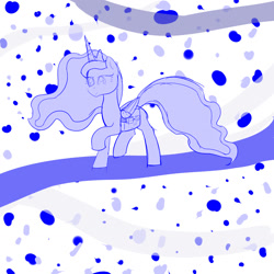 Size: 1280x1280 | Tagged: safe, artist:ricktin, princess luna, pony, g4, abstract background, bag, diaper bag, dream realm, solo