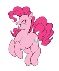 Size: 614x733 | Tagged: safe, artist:saddleup4love, pinkie pie, earth pony, pony, g4, eyes closed, female, grin, mare, pronking, simple background, smiling, solo, white background