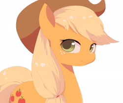 Size: 2048x1713 | Tagged: safe, artist:cheesesauce_45, applejack, earth pony, pony, g4, applejack's hat, cowboy hat, female, hat, looking at you, mare, simple background, solo, white background