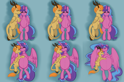 Size: 11986x8000 | Tagged: safe, artist:chelseawest, oc, oc:chaos control, oc:melody aurora, alicorn, hybrid, pony, age progression, alicorn oc, belly, belly button, big belly, female, holding hooves, hoof on belly, horn, hug, huge belly, husband and wife, hyper, hyper belly, hyper pregnancy, icosuplets, impossibly large belly, interspecies offspring, linea nigra, male, multiple pregnancy, nuzzling, oc x oc, offspring, offspring shipping, offspring's offspring, parent:discord, parent:flash sentry, parent:fluttershy, parent:oc:chaos control, parent:oc:melody aurora, parent:twilight sparkle, parents:discoshy, parents:flashlight, parents:oc x oc, paw on belly, pregnant, progression, quadruplets, quintuplets, shipping, siblings, snuggling, triplets, twins, vigintuplets, winghug, wings