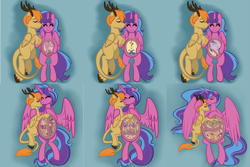 Size: 12003x8000 | Tagged: safe, alternate version, artist:chelseawest, oc, oc:chaos control, oc:melody aurora, alicorn, hybrid, age progression, alicorn oc, belly, belly button, big belly, female, holding hooves, hoof on belly, horn, hug, huge belly, husband and wife, hyper, hyper belly, hyper pregnancy, icosuplets, impossibly large belly, interspecies offspring, linea nigra, male, multiple pregnancy, nuzzling, oc x oc, offspring, offspring shipping, offspring's offspring, parent:discord, parent:flash sentry, parent:fluttershy, parent:oc:chaos control, parent:oc:melody aurora, parent:twilight sparkle, parents:discoshy, parents:flashlight, parents:oc x oc, paw on belly, pregnant, progression, quadruplets, quintuplets, shipping, siblings, snuggling, triplets, twins, vigintuplets, winghug, wings, x-ray