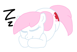 Size: 897x605 | Tagged: safe, nurse redheart, pony, g4, lying down, onomatopoeia, ponyloaf, prone, simple background, sleeping, smiling, solo, sound effects, white background, zzz