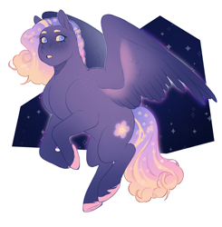 Size: 1748x1781 | Tagged: safe, artist:celeriven, oc, oc only, pegasus, pony, female, magical lesbian spawn, mare, offspring, parent:fluttershy, parent:princess luna, parents:lunashy, simple background, solo, white background