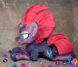 Size: 2681x2304 | Tagged: safe, artist:1stastrastudio, tempest shadow, pony, g4, high res, irl, lying down, photo, plushie, prone, solo