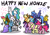 Size: 4093x2894 | Tagged: safe, artist:julunis14, applejack, fluttershy, gilda, pinkie pie, princess celestia, princess luna, rainbow dash, rarity, trixie, twilight sparkle, zecora, oc, oc:ayza, oc:baatochan, alicorn, earth pony, pegasus, pony, unicorn, zebra, series:my little honses, g4, :v, digital, digital art, fireworks, happy new year, heart, holiday, horn, mane six, signature, simple background, text, unicorn oc, white background