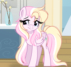 Size: 3080x2922 | Tagged: safe, artist:emberslament, oc, oc only, oc:orchid breeze, pegasus, pony, female, heart, heart eyes, high res, long mane, long tail, mare, pegasus oc, solo, tail, wingding eyes