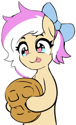 Size: 843x1398 | Tagged: safe, artist:creamyogurt, oc, oc only, oc:hope gate, earth pony, pony, destiny of equestria, bow, earth pony oc, fan game, hair bow, heart, heart eyes, simple background, solo, tongue out, transparent background, wingding eyes
