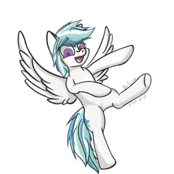 Size: 1600x1600 | Tagged: safe, artist:lancy, oc, oc only, oc:lancy, pegasus, pony, flying, open mouth, open smile, pegasus oc, simple background, smiling, transparent background