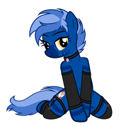 Size: 4370x4510 | Tagged: safe, alternate version, artist:equestria secret guard, oc, oc only, oc:dark straw, hybrid, pony, zebra, zony, semi-anthro, arm hooves, bedroom eyes, belly, belly button, clothes, collarbone, female, hoofless socks, jewelry, kneeling, latex, latex socks, looking at you, mare, neck rings, necklace, sexy, shoulder, simple background, socks, solo, transparent background, vector, zebra oc, zony oc